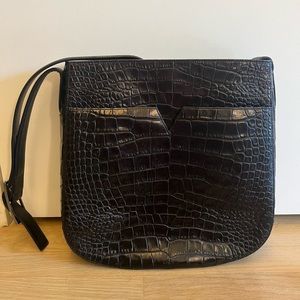 Vince satchel. Lightly used. Black croc. Great bag!